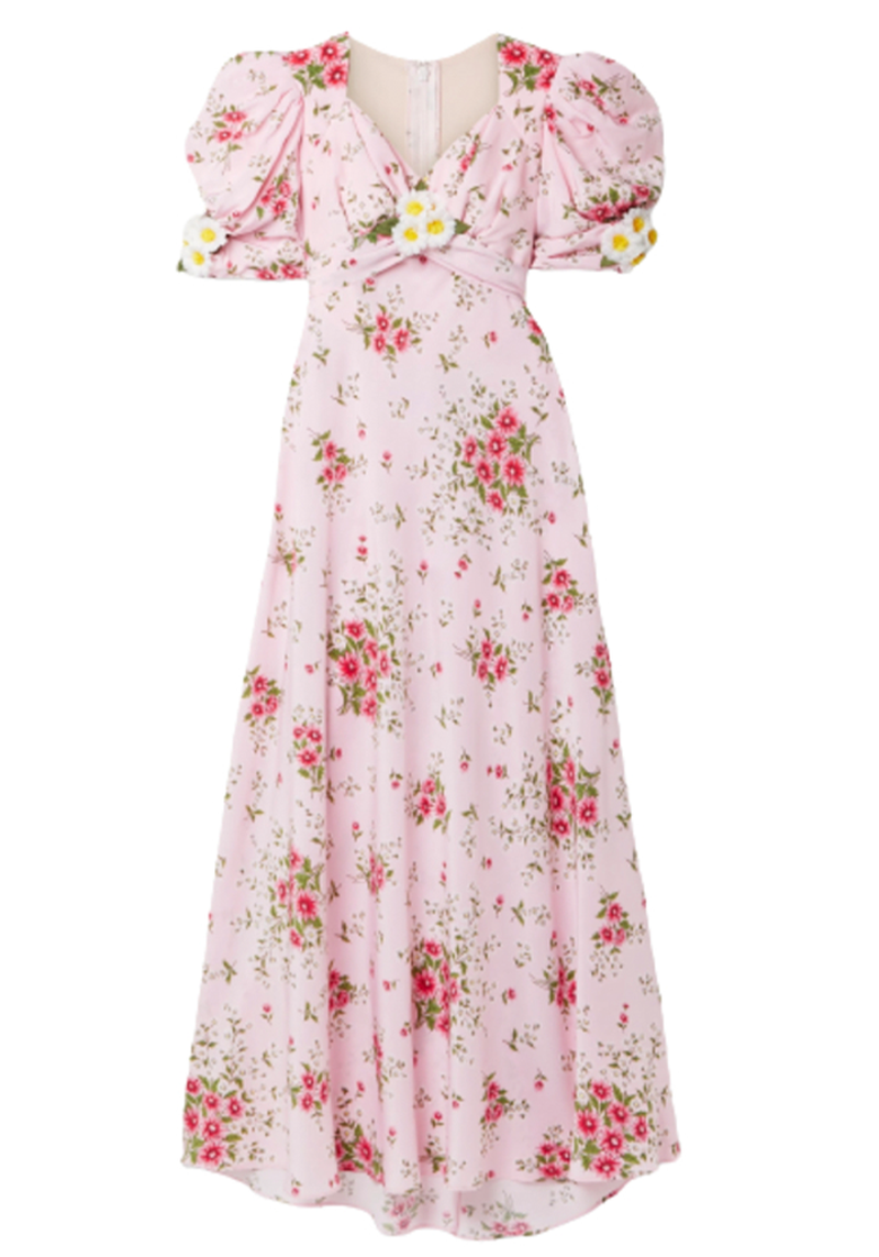 Appliquéd Floral Print Dress from Rodarte 