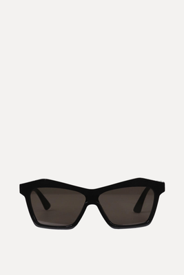 Black square framed sunglasses from Bottega Veneta