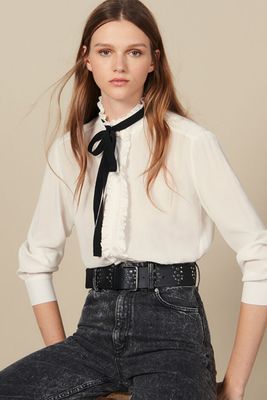 Silk Blouse With Ribbon from Sandro