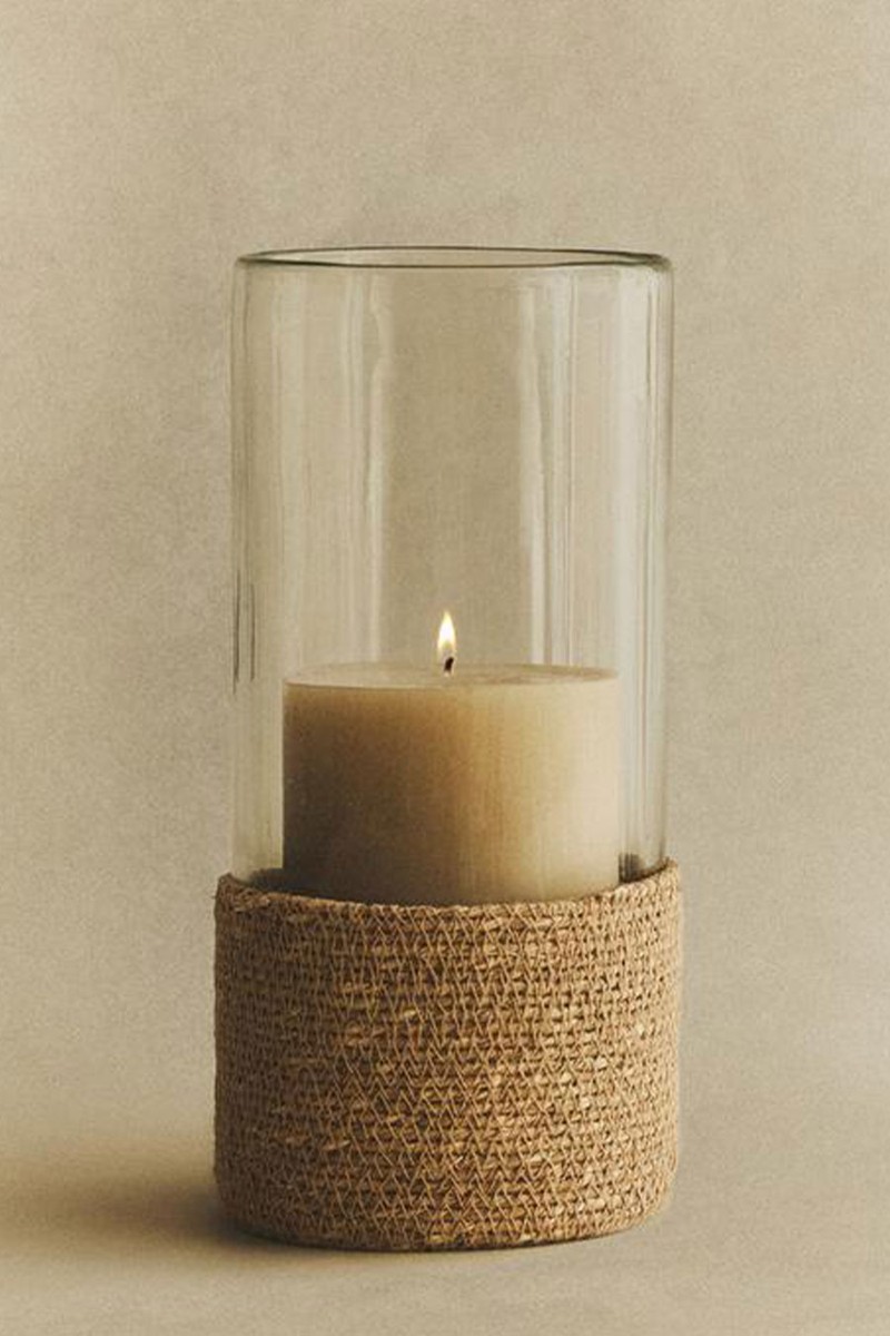 Glass & Jute Lantern 