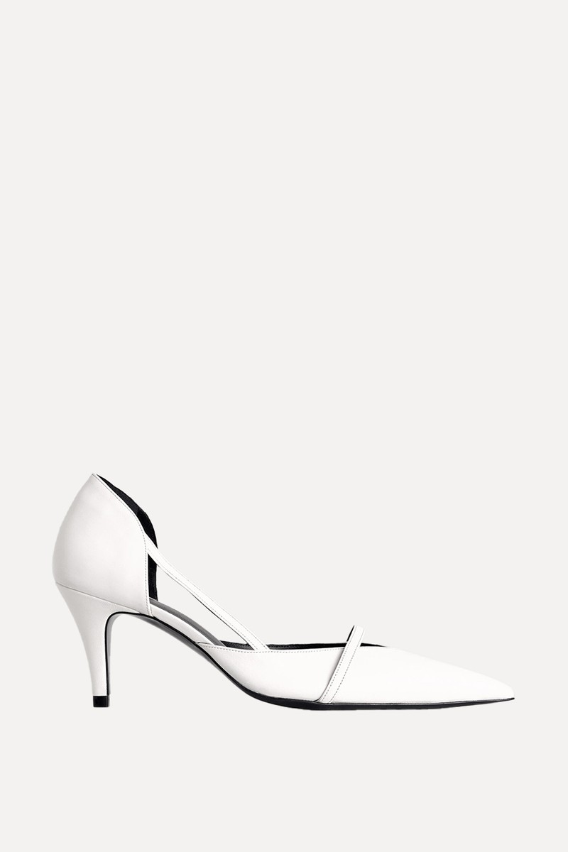 Strap-Detail Leather Pumps