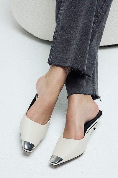 Toe Cap Mule Kitten Heel Shoes from River Island