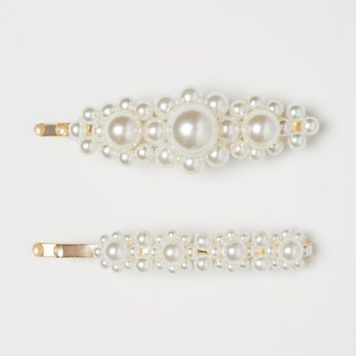 2-Pack Hair Clips With Beads from H&M