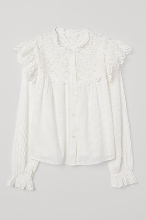 Blouse With Broderie Anglaise from H&M