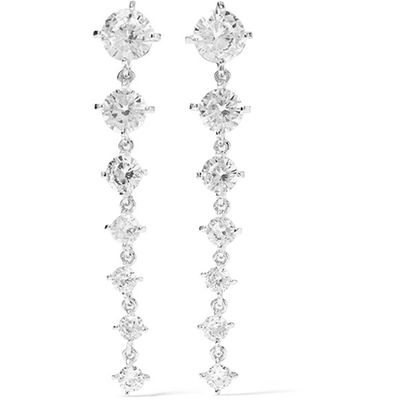 Rhodium-Plated Cubic Zirconia Earrings from Kenneth Jay Lane