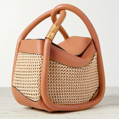 Wonton 20 Leather & Raffia Tote