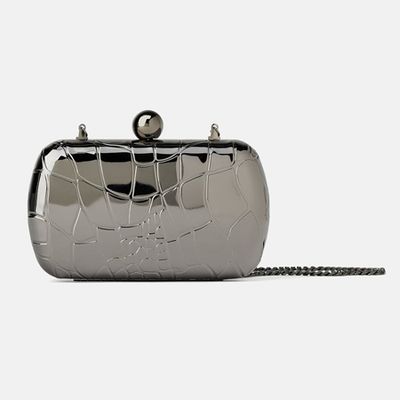 Embossed Metal Handbag from Zara