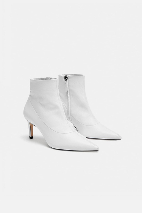 Leather Mid-Heel Ankle Boots from Zara