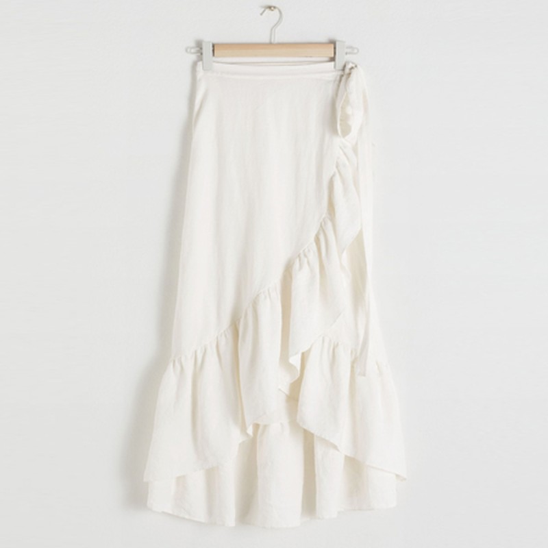 Ruffled Linen Midi Wrap Skirt from & Other Stories