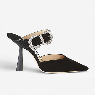 Embellished Suede Heeled Mules from Jimmy Choo