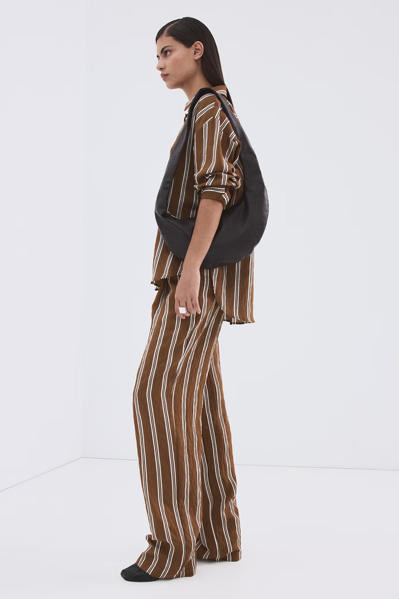 Pleated Striped Trousers