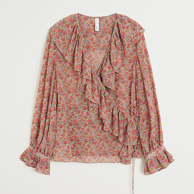 Ruffle Neckline Blouse from Mango