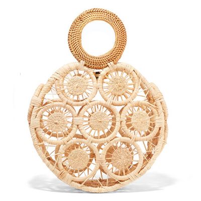 Stella Rattan And Woven Raffia Tote from Cult Gaia