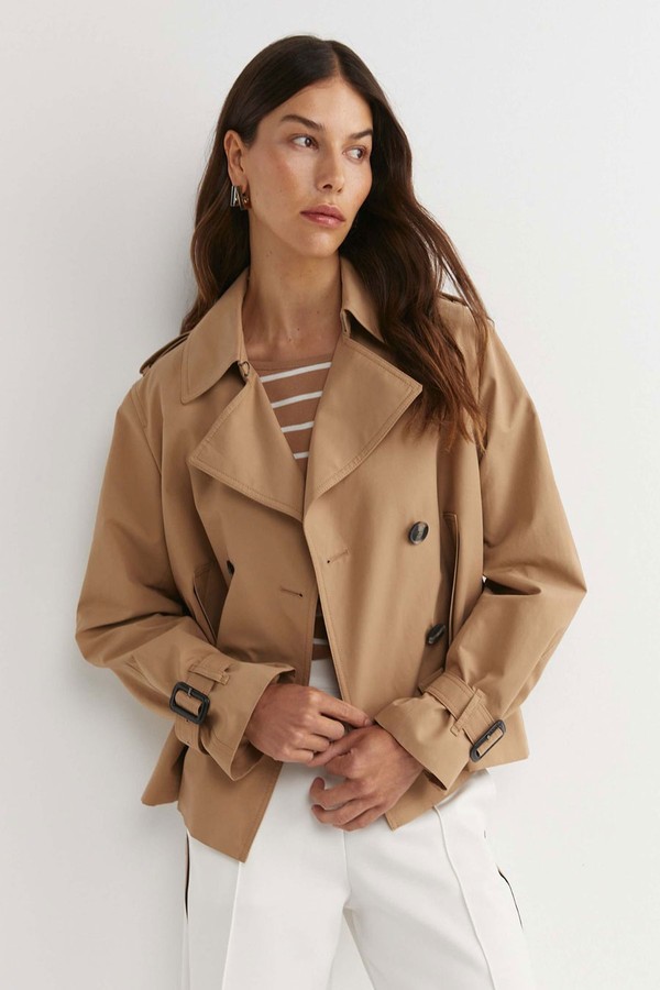 Cotton Rich Cropped Trench Coat from Sportscraft