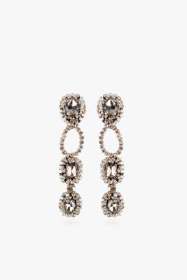 Fontana Gray Crystal & Seed Beaded Clip On Earrings from Aidan & Ice