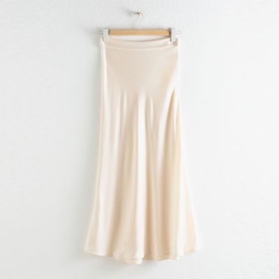 Flowy Satin Midi Skirt from & Other Stories 