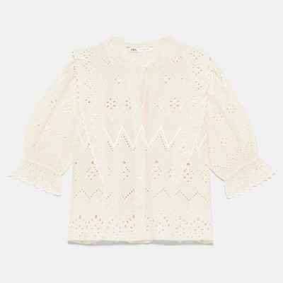 Top With Cutwork Embroidery from Zara