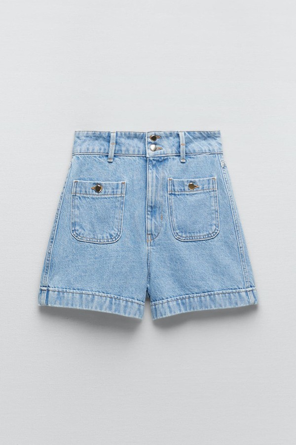 Denim Shorts With Patch Pockets from Zara