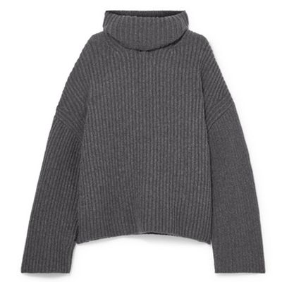 Ribbed Wool-Blend Turtleneck Sweater from Nanushka