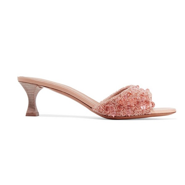 Tabitha Simmons Beaded Canvas Mules from Brock Collection