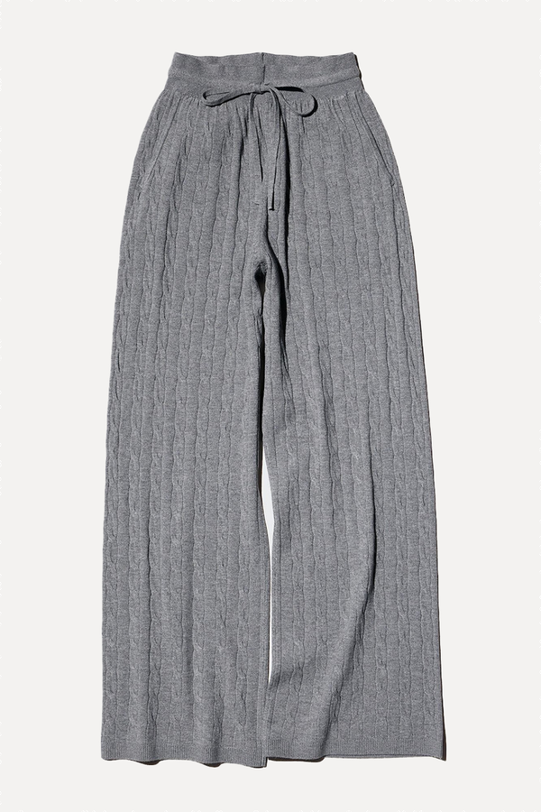 Washable Knit Cable Trousers from Uniqlo