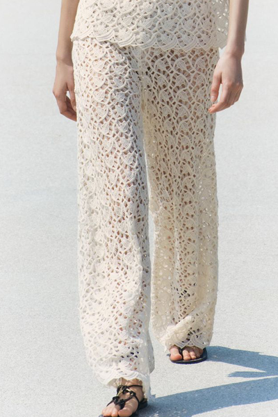 Crochet Wide-Leg Trousers