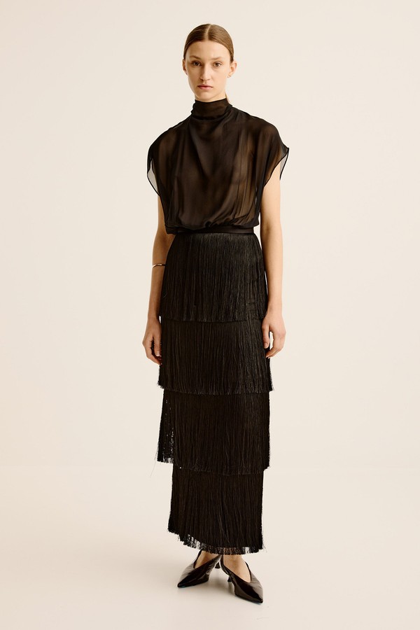 Cinca Fringe Maxi Skirt