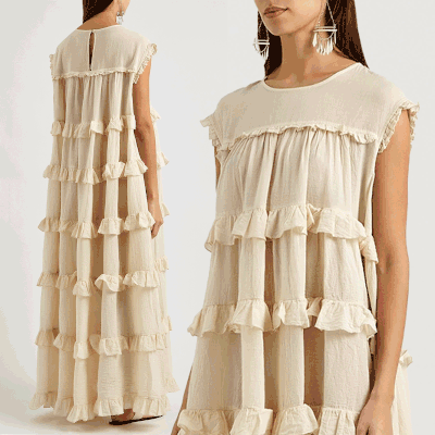 Ruffle-Trimmed Cotton Maxi Dress, £240 | Devotion