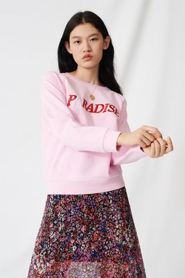 Soft Sweatshirt With Paradise Embroidery from Maje