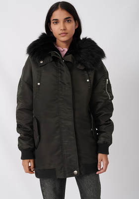 Hooded Bomber-Style Parka from Maje