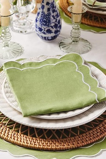 Linen Napkins With Scalloped Edge, £33.99 | Clio & Clover