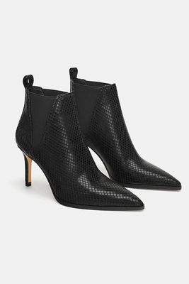 Animal Print Heeled Ankle Boots from Zara