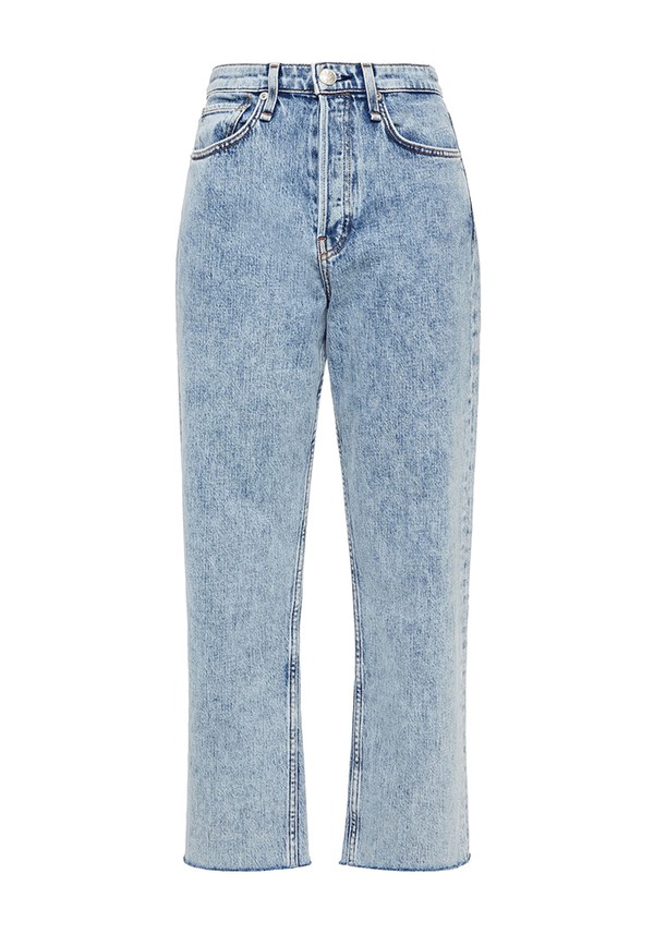 Acid-Wash High-Rise Straight-Leg Jeans from Rag & Bone