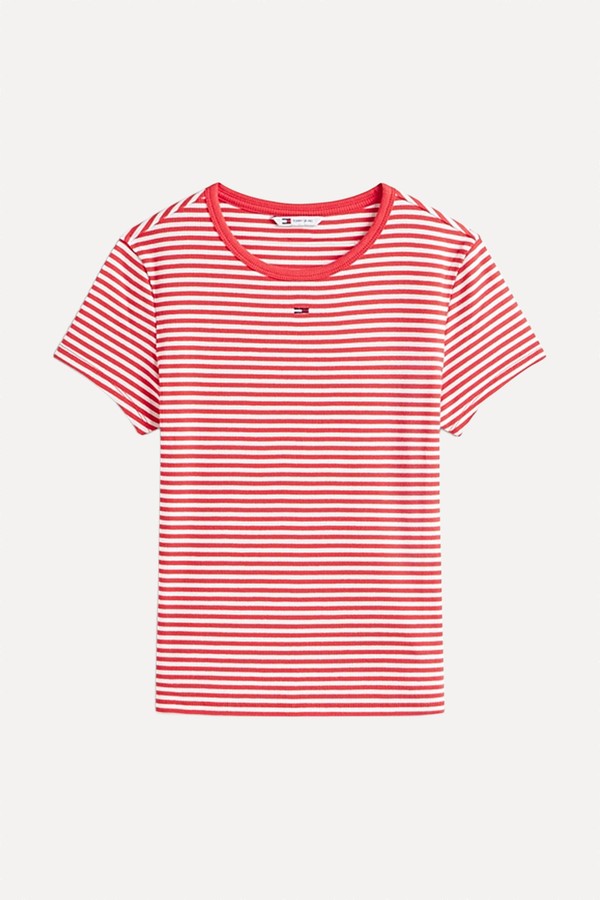 Ribbed Slim Crew Neck T-Shirt