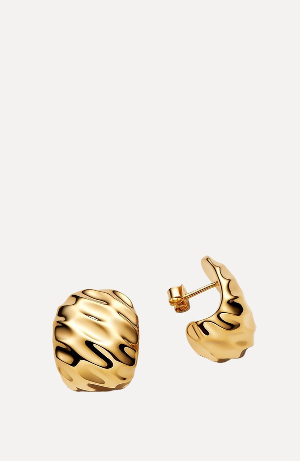 Rippled Wide Hoop Earrings