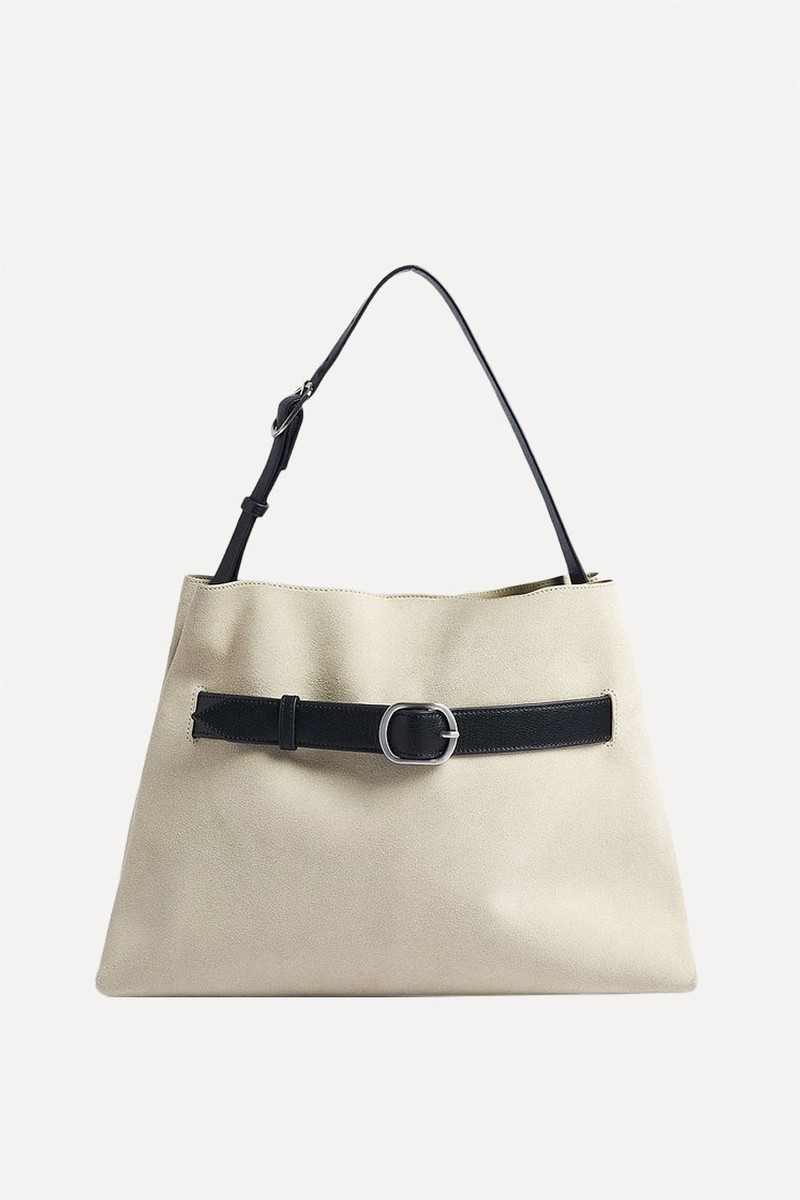 Suede Belt Detail Tote
