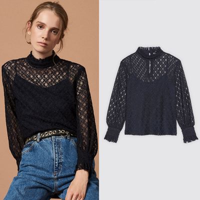 Long-Sleeved Lace Top