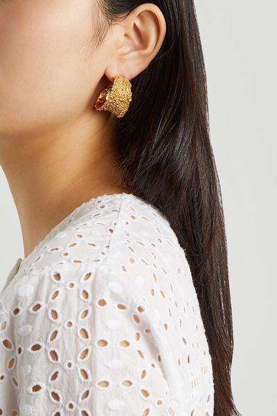 The Colossal Rocky Road 24kt Gold-Plated Hoop Earrings from Alighieri 