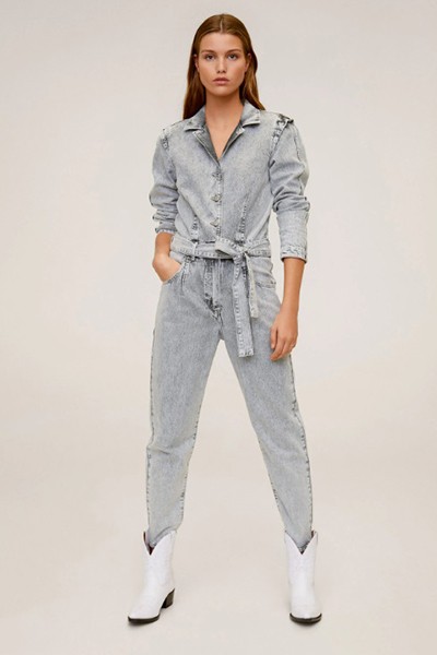 Flecked Denim Jumpsuit from Mango