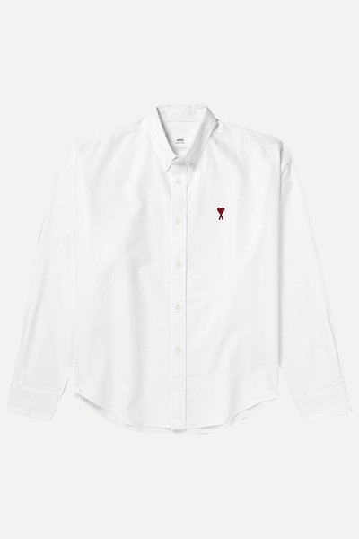 Button-Down Collar Logo-Embroidered Cotton Oxford Shirt from Ami Paris