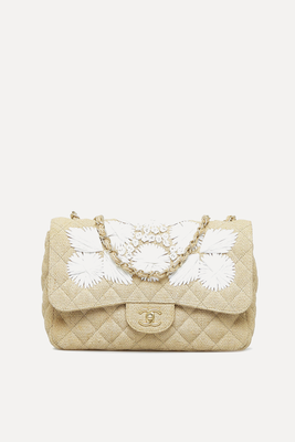 Floral Raffia Quilted Jumbo Coco Flap Bag  from Chanel
