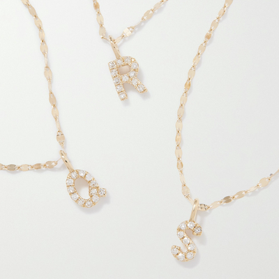 Initial Sparkle Gold Diamond Necklace from Stone & Strand