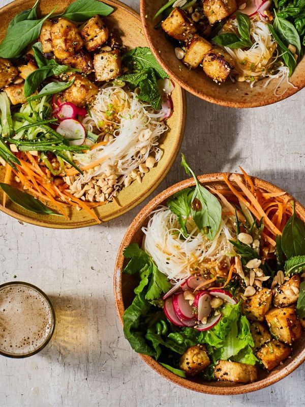 Zingy Vietnamese-Style Noodles With Fried Sesame Tofu