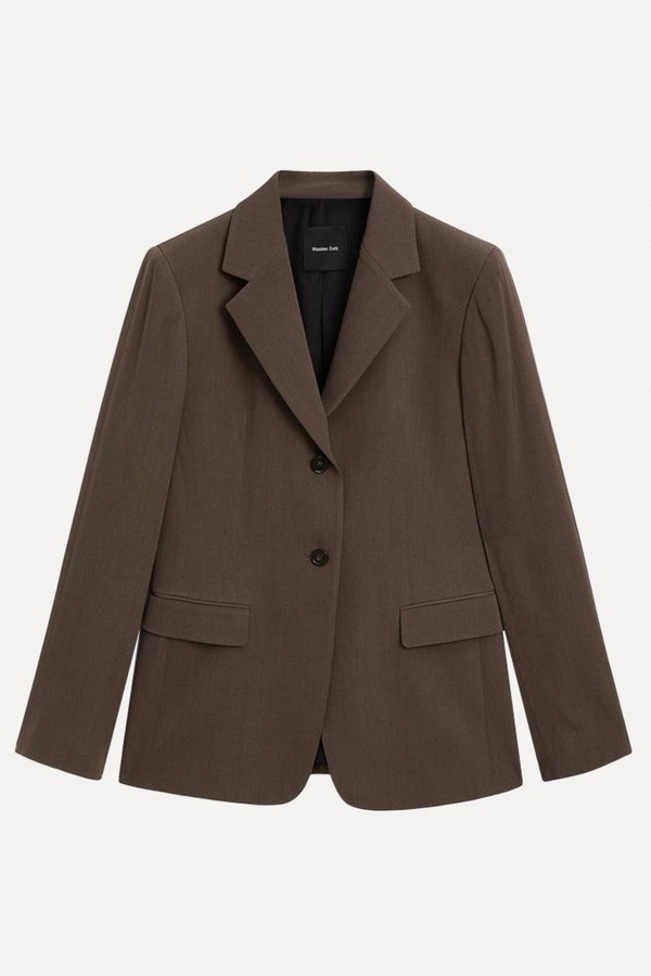 Fitted Wool Blend Blazer from Massimo Dutti