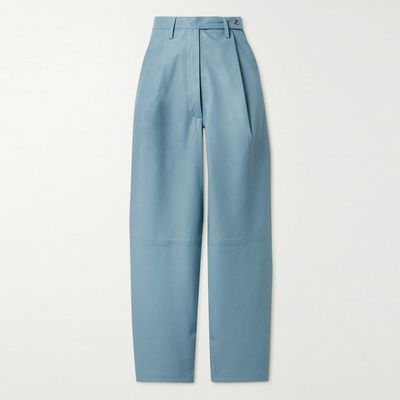 Cleo Pleated Leather Tapered Pants from Remain Birger Christensen
