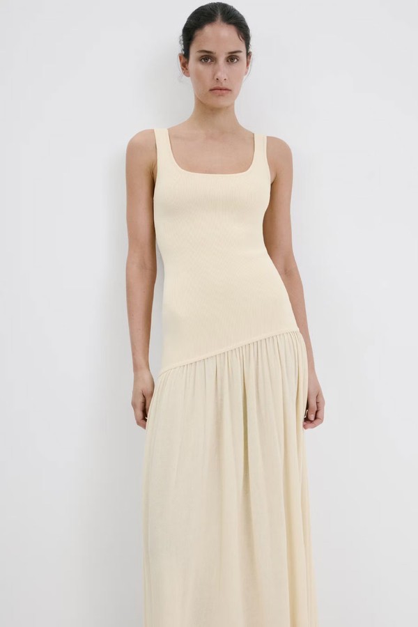 Asymmetric Cut Knitted Dress from Mango