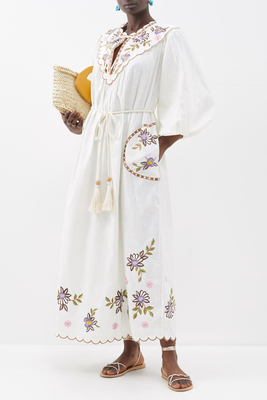 Nelly Embroidered Cotton-Blend Dress from Alémais