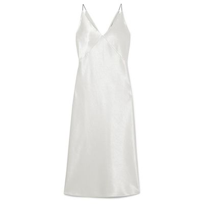 Hammered-Satin Midi Dress from VINCE
