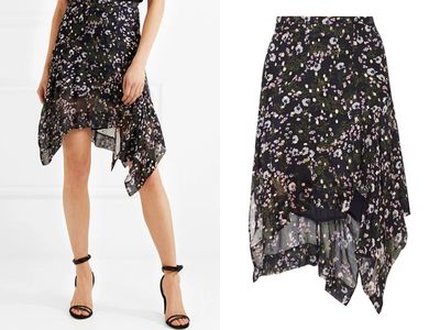 Myles Floral- Print Fil Coupé Silk- Blend Georgette Skirt from Isabel Marant