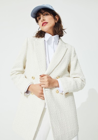 Straight-Style Bouclé Jacket